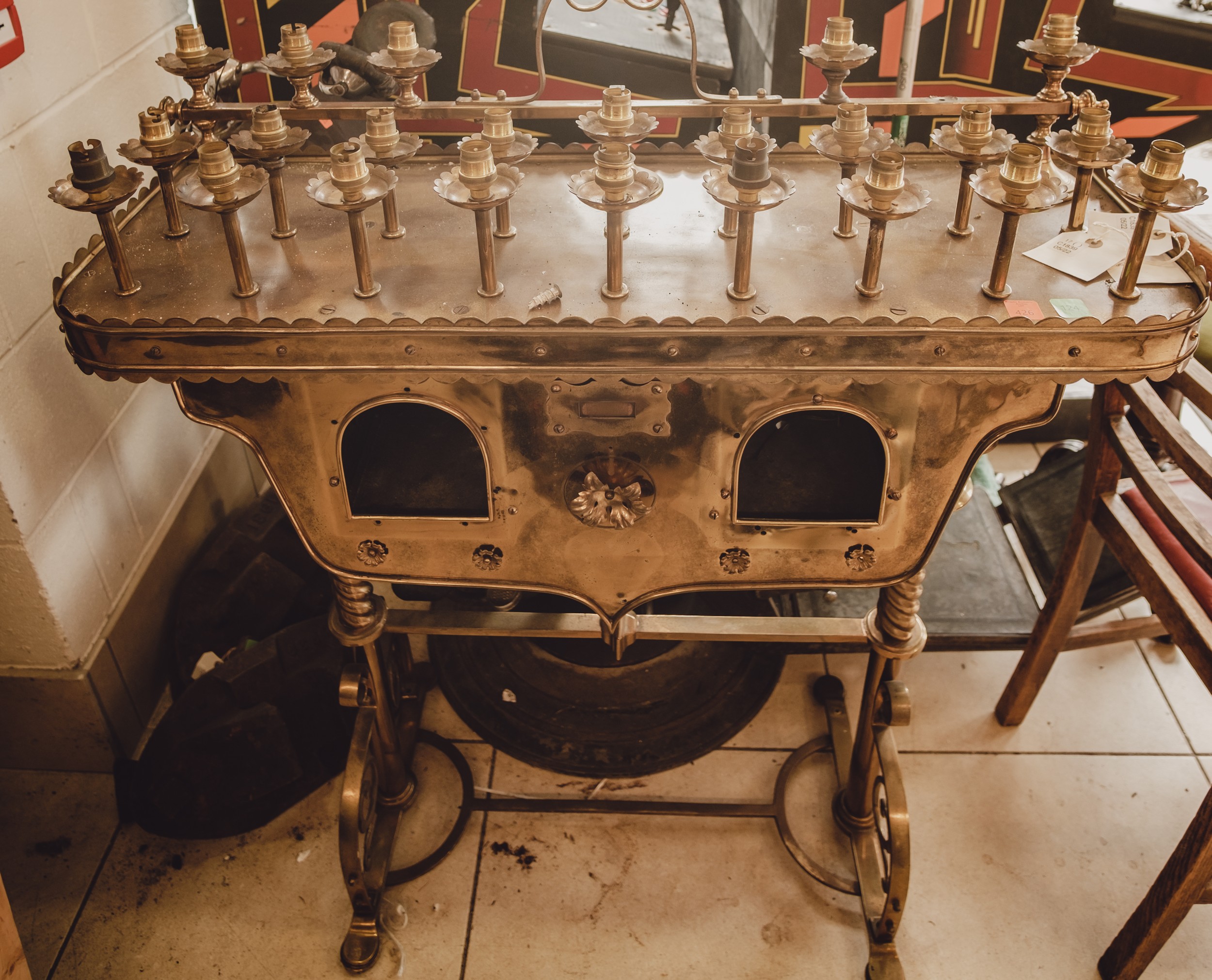 Brass Electric Votive Church Rack