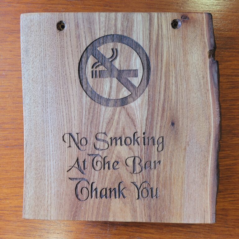 No Smoking at the Bar Sign [w623]