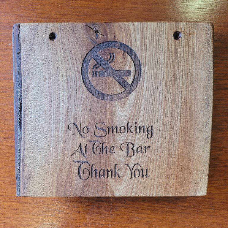 No Smoking at the Bar Sign [w624]
