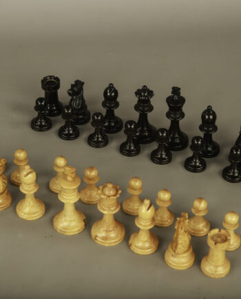 Set of Wooden Chess Pieces in Box