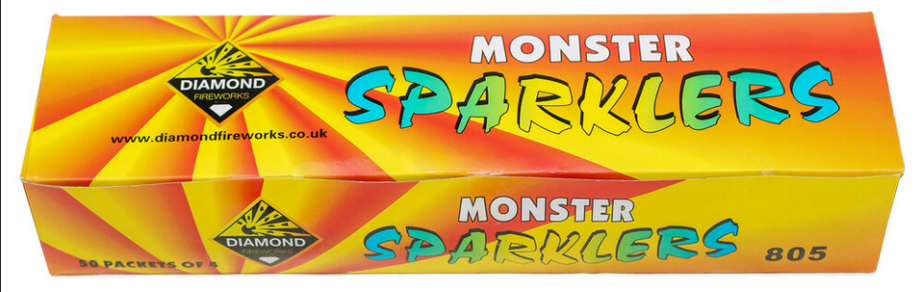 Diamond Fireworks Monster Sparklers 4 Pack