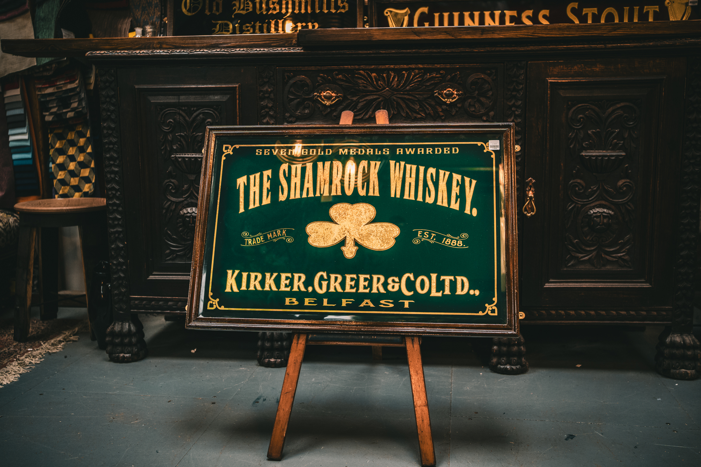 The Shamrock Whiskey Hand Painted Mirror