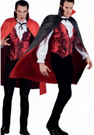 Black/Red Reversible Cape