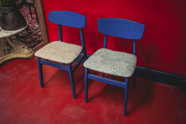 Blue Retro Dining Chairs (Pair)