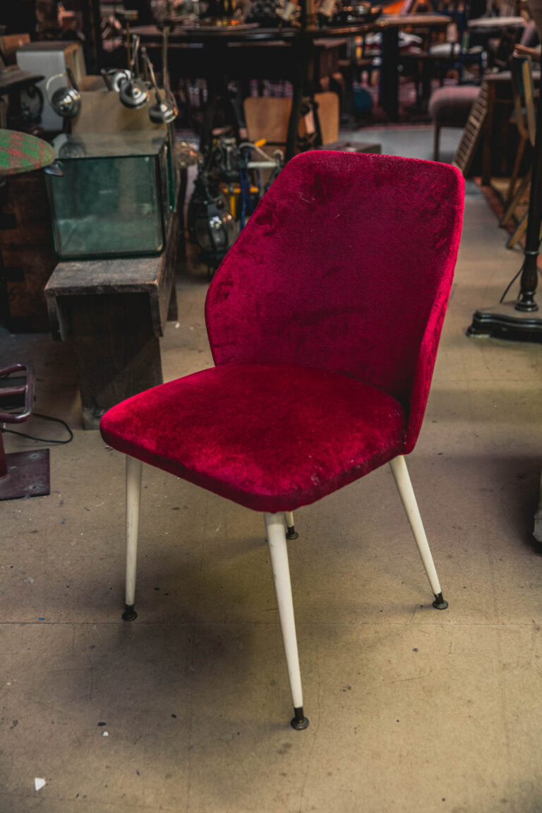 Red Velvet Bedroom Chair