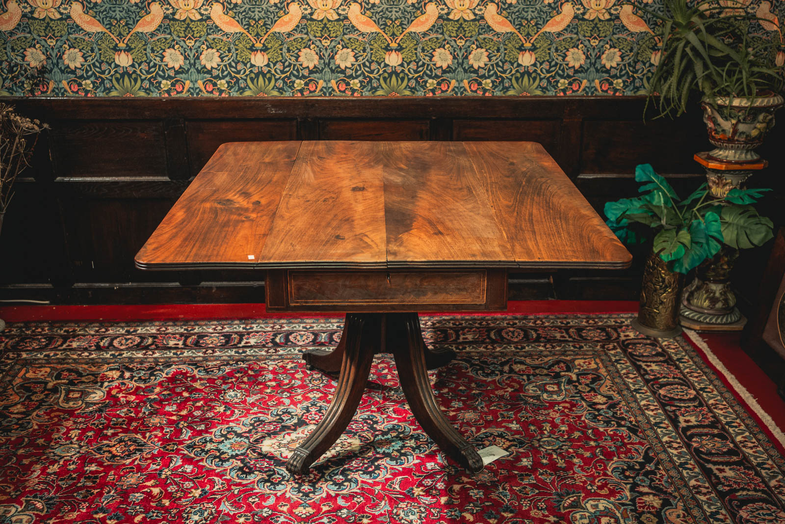 Bleached Mahogany Drop-leaf Pedestal Table