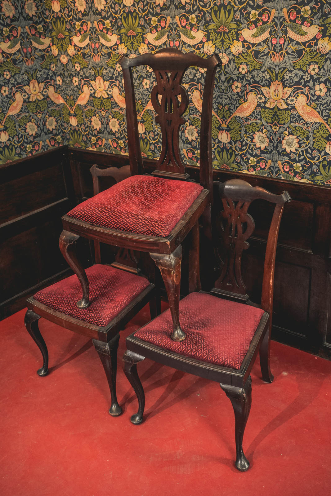 Set of 3 Chippendale Style Dining Chairs