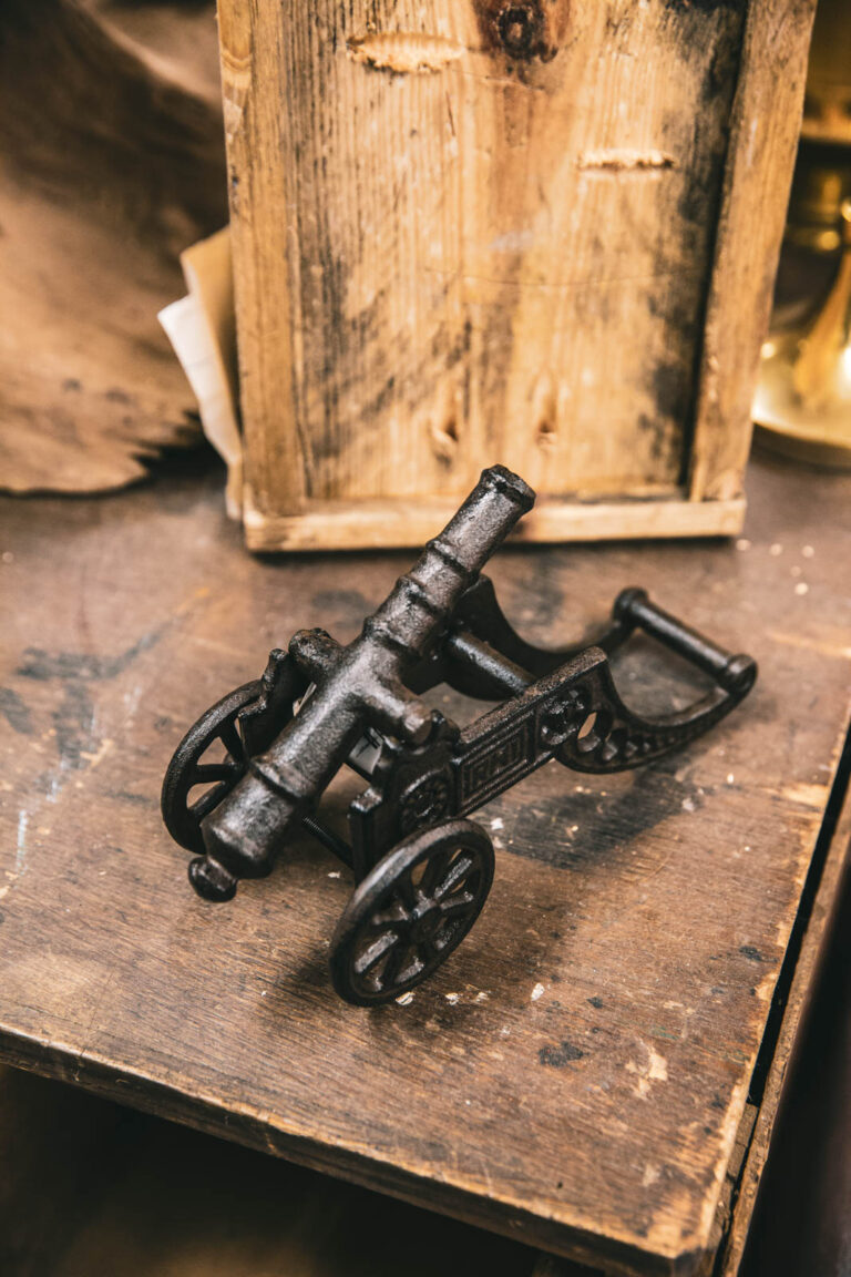 Small Cast Iron Cannon Figure