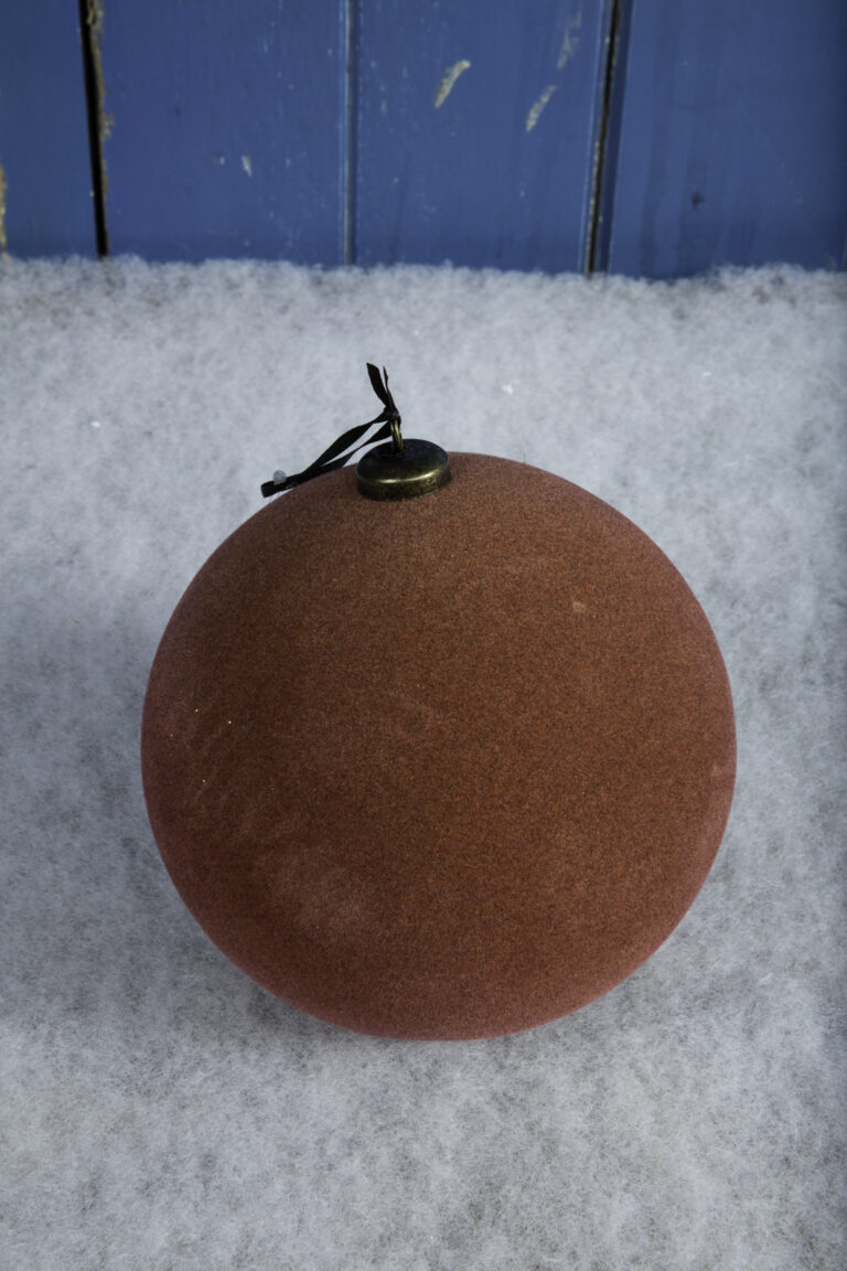Large Flocked Bauble - Plum