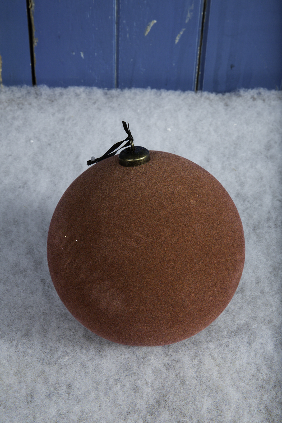 Large Flocked Bauble – Plum