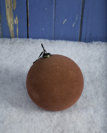 Large Flocked Bauble – Plum