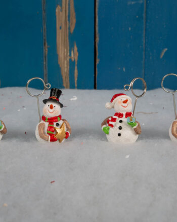 Set of 4 Snowman Name Card Holders