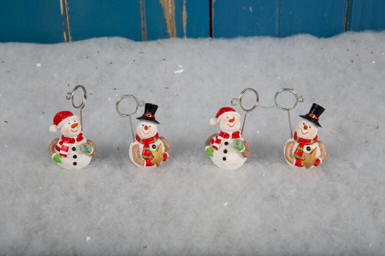 Set of 4 Snowman Name Card Holders