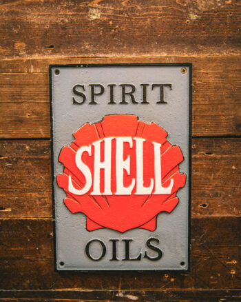 Shell Spirit Cast Iron Sign