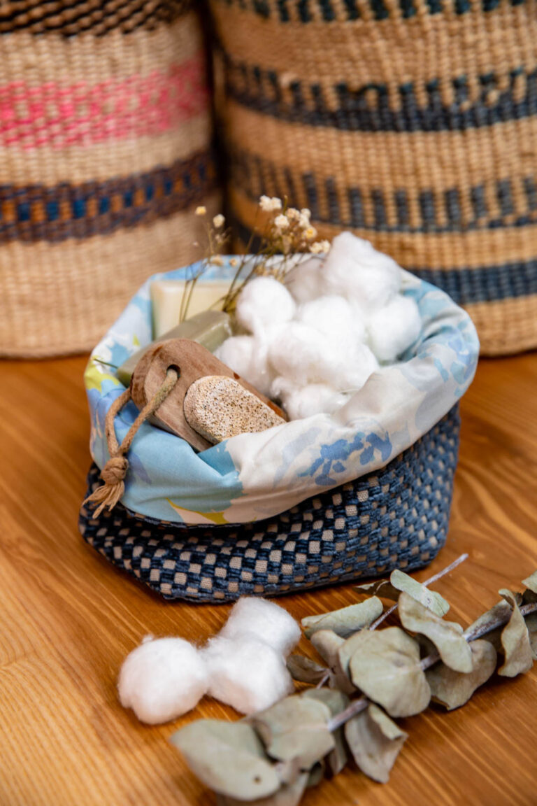 Green Floral x Velvet Handmade Fabric Pot