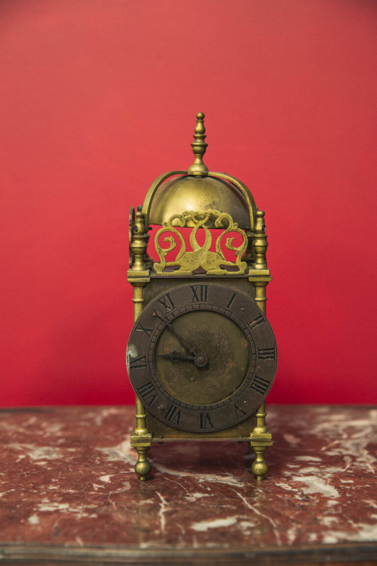 Brass Lantern Mantle Clock