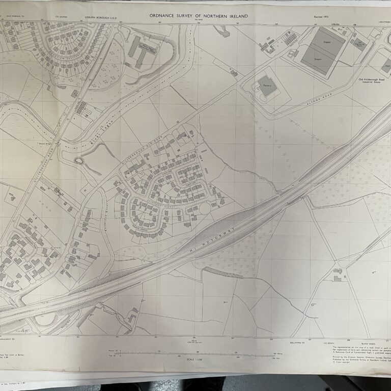 Vintage Ordnance Survey Map of Lisburn (Hillsborough Old Road)