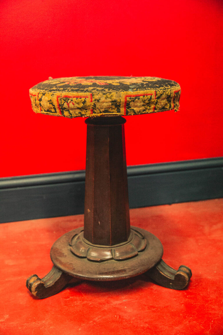 Vintage Ornate Carved Piano Stool