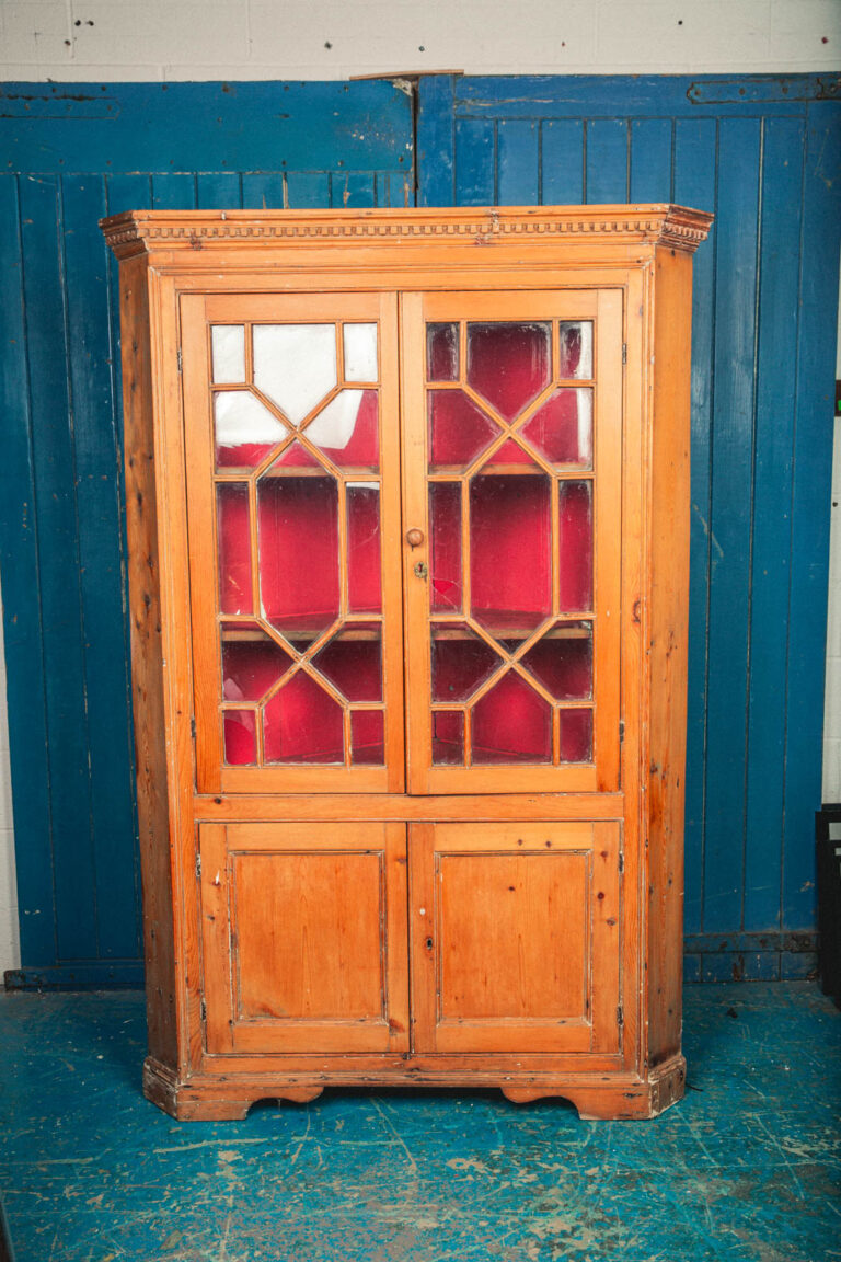 Pine Glazed Corner Cabinet