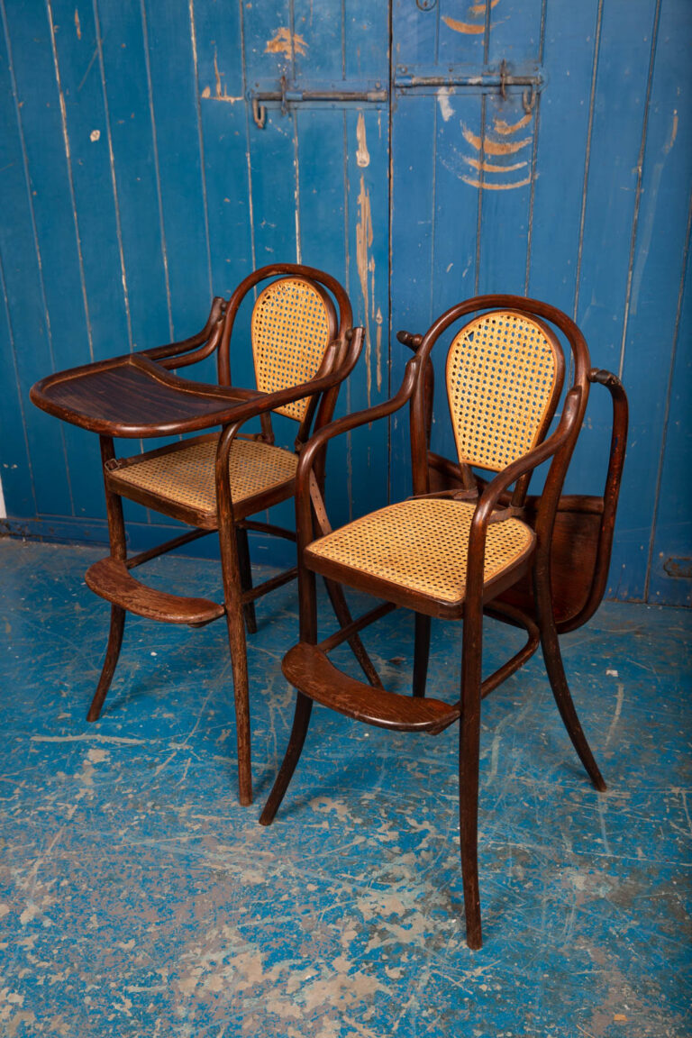 Early 1900s Children's Bentwood & Rattan Highchairs