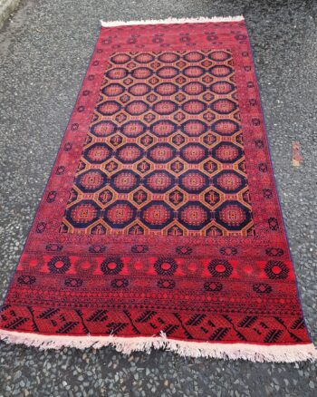 Red-ground Baluchi Rug with Bokar Design [FS04]