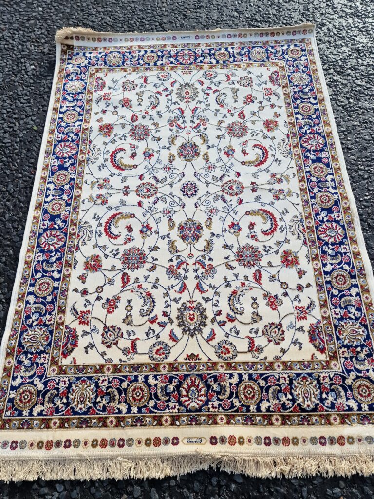 Ivory-ground Cashmere Floral Rug [FS29]