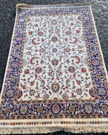 Ivory-ground Cashmere Floral Rug [FS29]