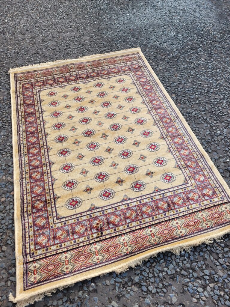 Gold-ground Cashmere Bokhara Rug [FS27]