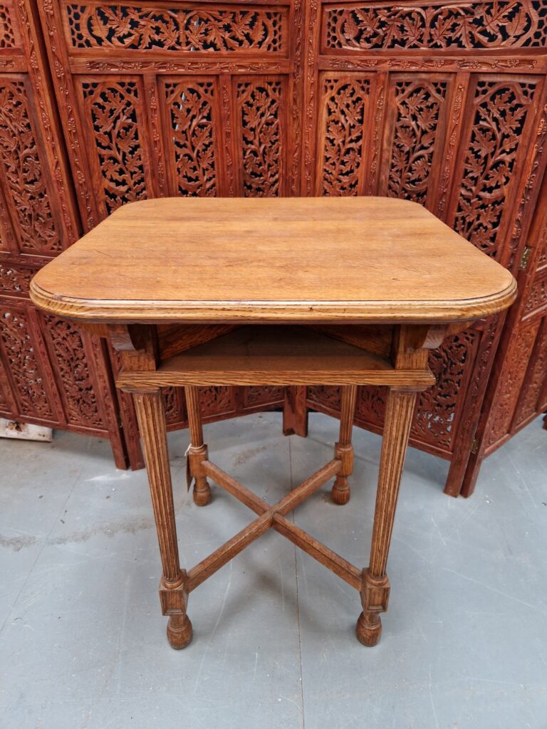 Edwardian Blonde Oak Side Table
