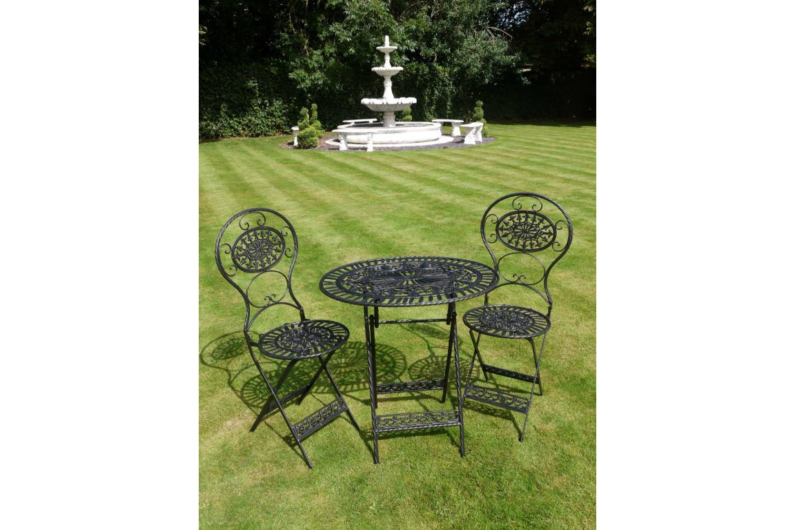 French Bistro Table and Chairs – Black