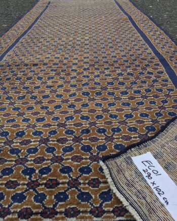 Blue/brown-ground Persian Runner Rug [EC01]