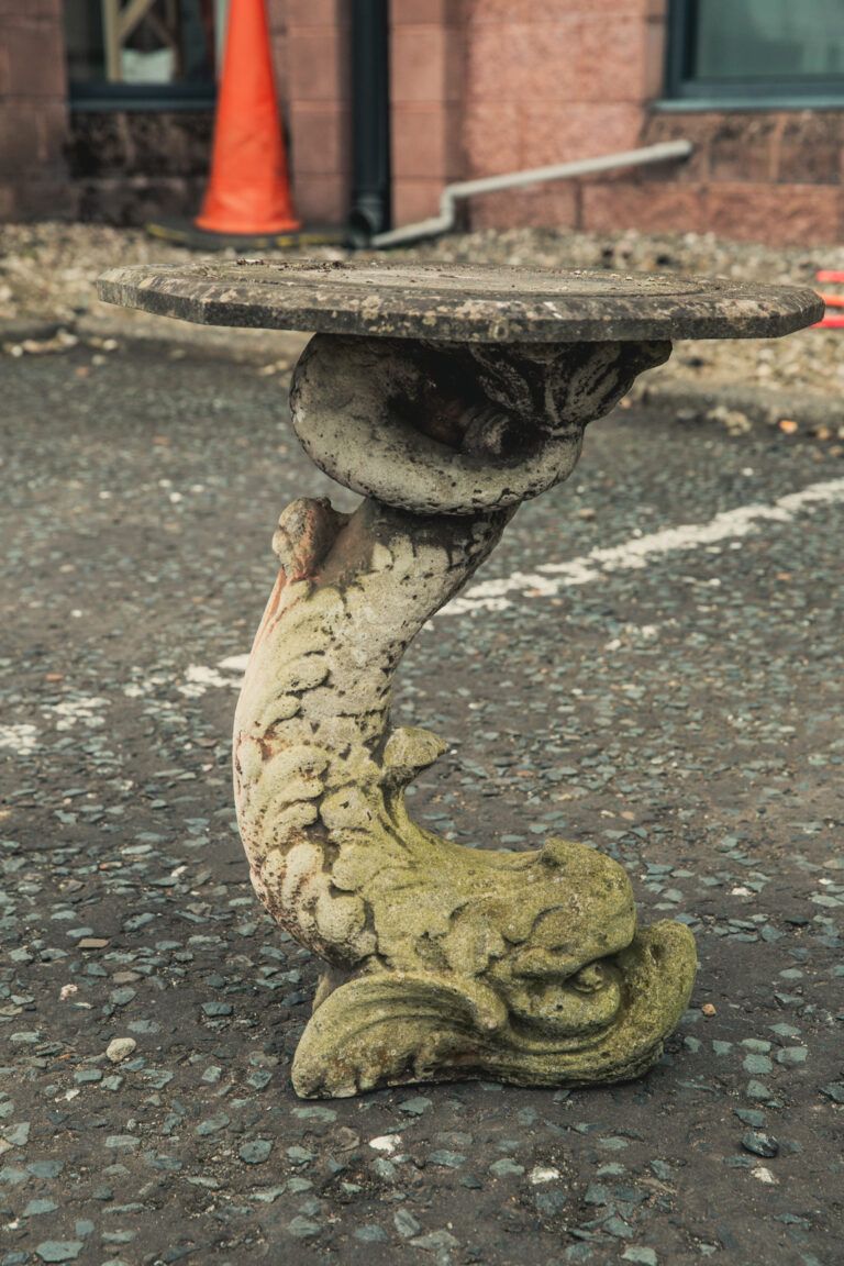 Stone Table with Koi Fish Stand