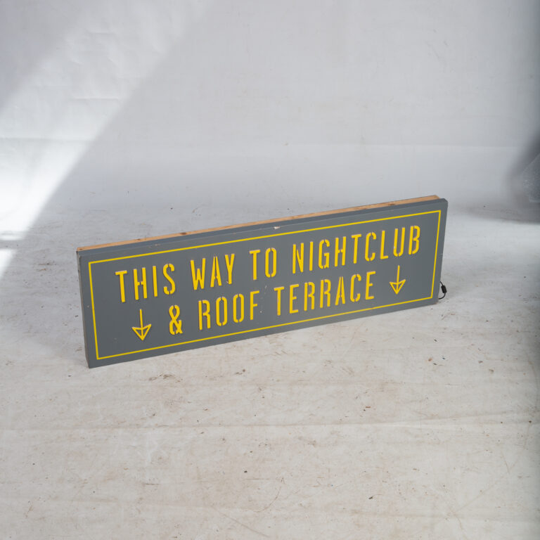 'This Way to Nightclub and Roof Terrace' Light-up Sign