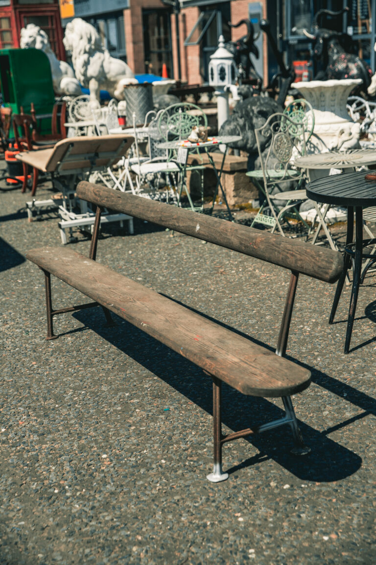 Long Wood and Iron Garden Bench