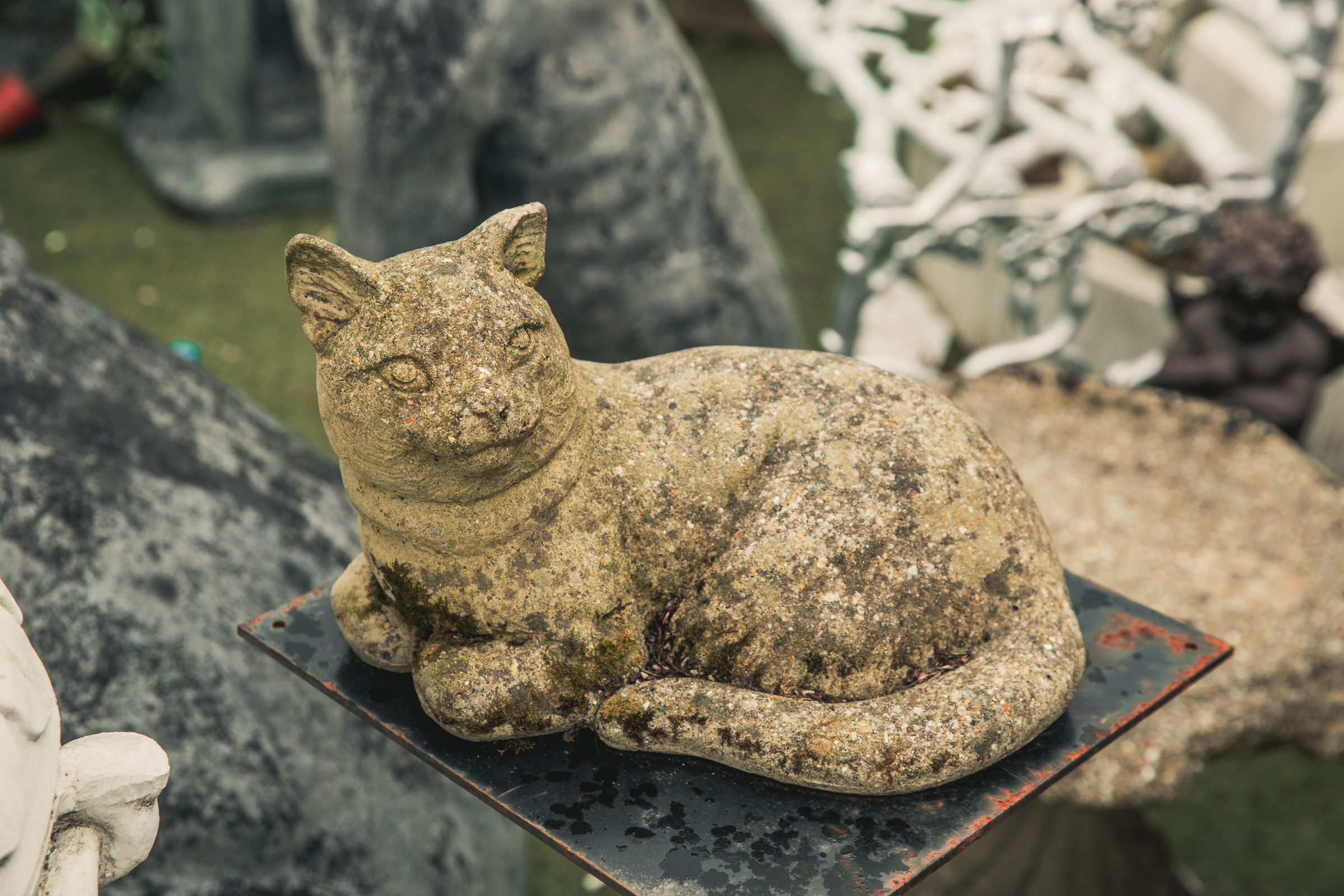 Stone Cat Statue