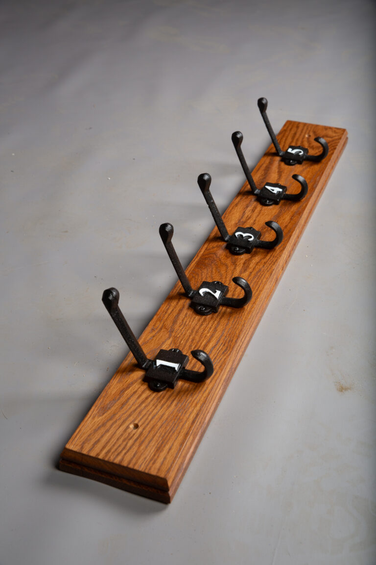 Five Numbered Coat Hook Rack