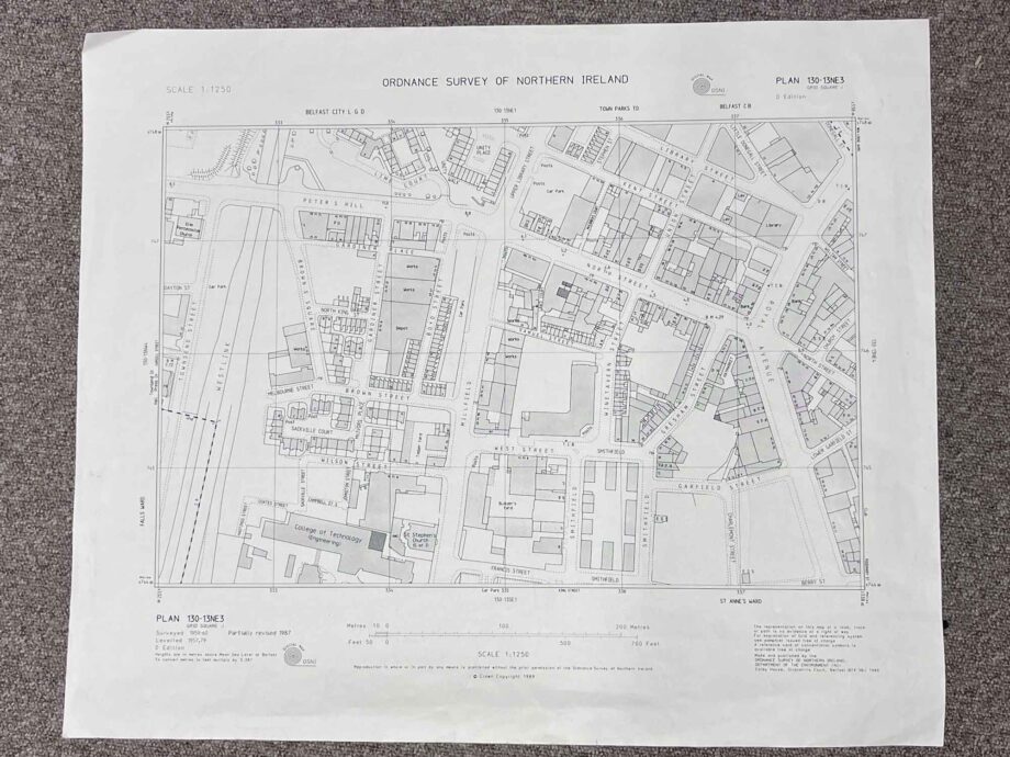 vintage ordnance survey map of belfast