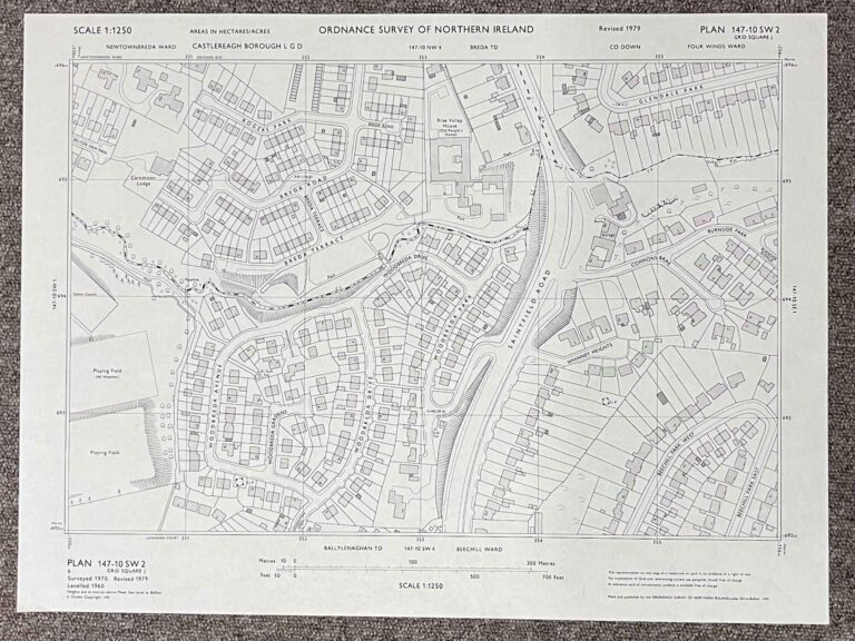Vintage 1979 Ordnance Survey Map of Newtownbreda