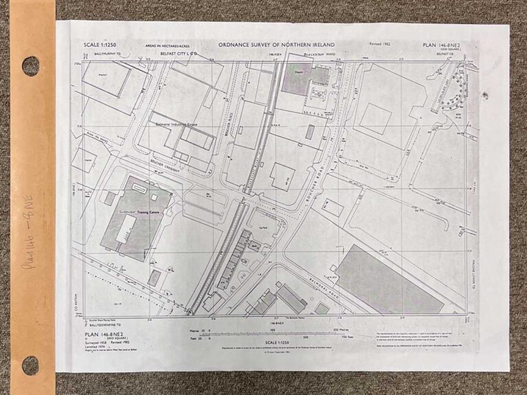 Vintage 1982 Ordnance Survey Map of Boucher Road, Belfast