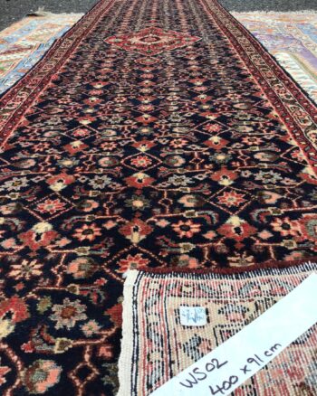 Deep-ground Full-pile Persian Sarouk Runner Rug [WS02]