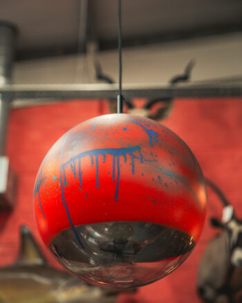 Orange Graffiti Globe Light