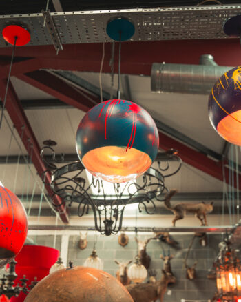 Purple Graffiti Globe Light