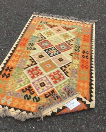 100% Wool Handwoven Afghan Kilim Multi-Coloured Pattern Rug (SPT15)
