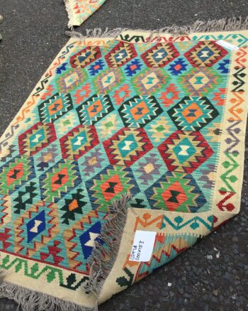 100% Wool Handwoven Afghan Kilim Multi-Coloured Pattern Rug (SPT14)
