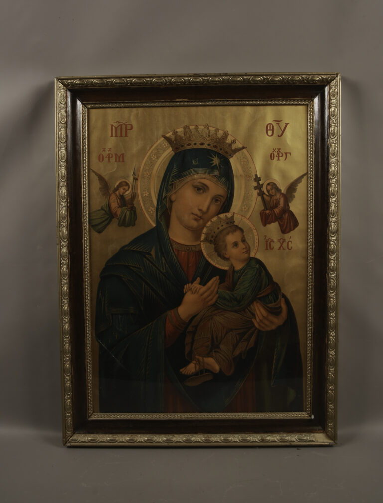 Vintage 'Madonna and Child' Framed Russian Orthodox