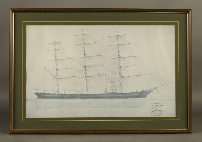 'No. 106 E. J. Harland' H&W Ship Profile Print