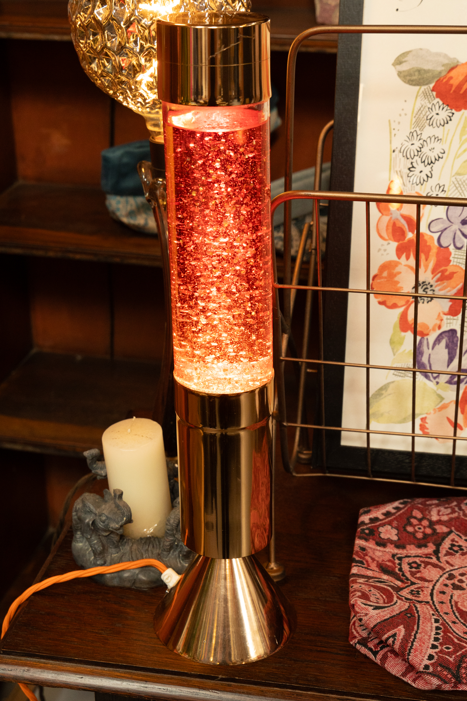 Orange Glitter Lava Lamp