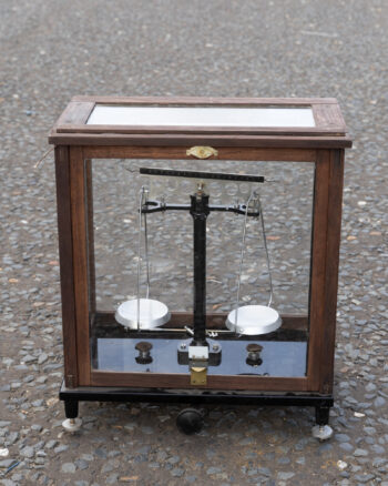 Laboratory Scales in Glass Case