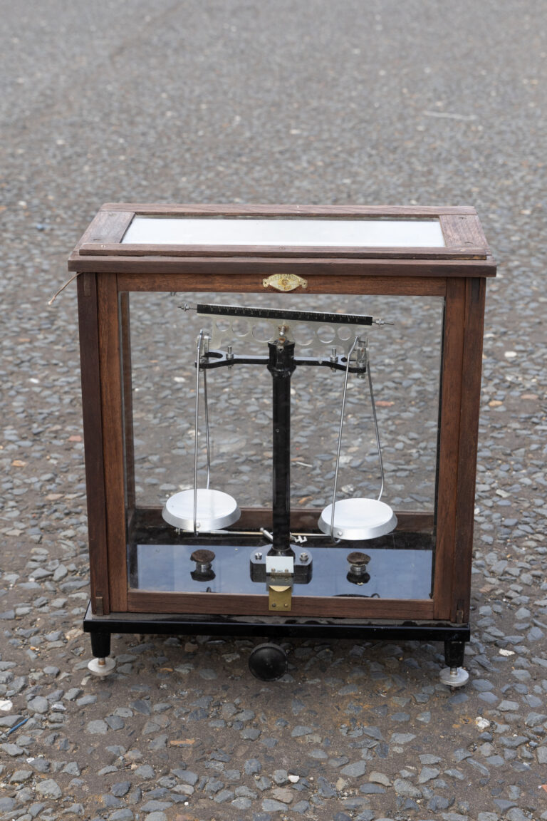 Laboratory Scales in Glass Case