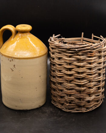 Stoneware Flagon in Basket [sw109]